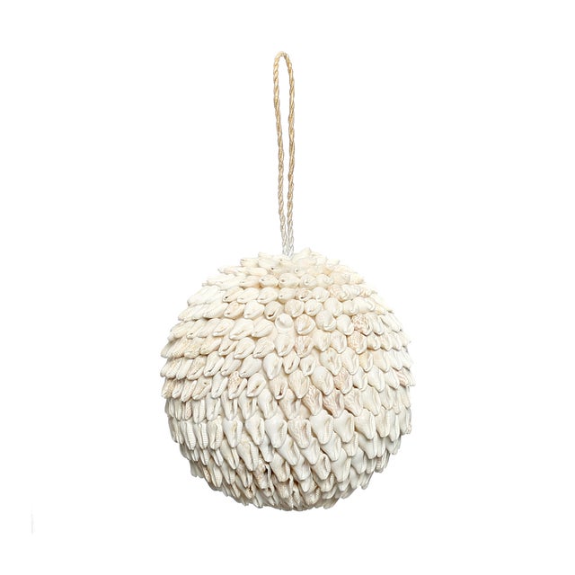 Decoración de pared de conchas en blanco 12x12x12cm