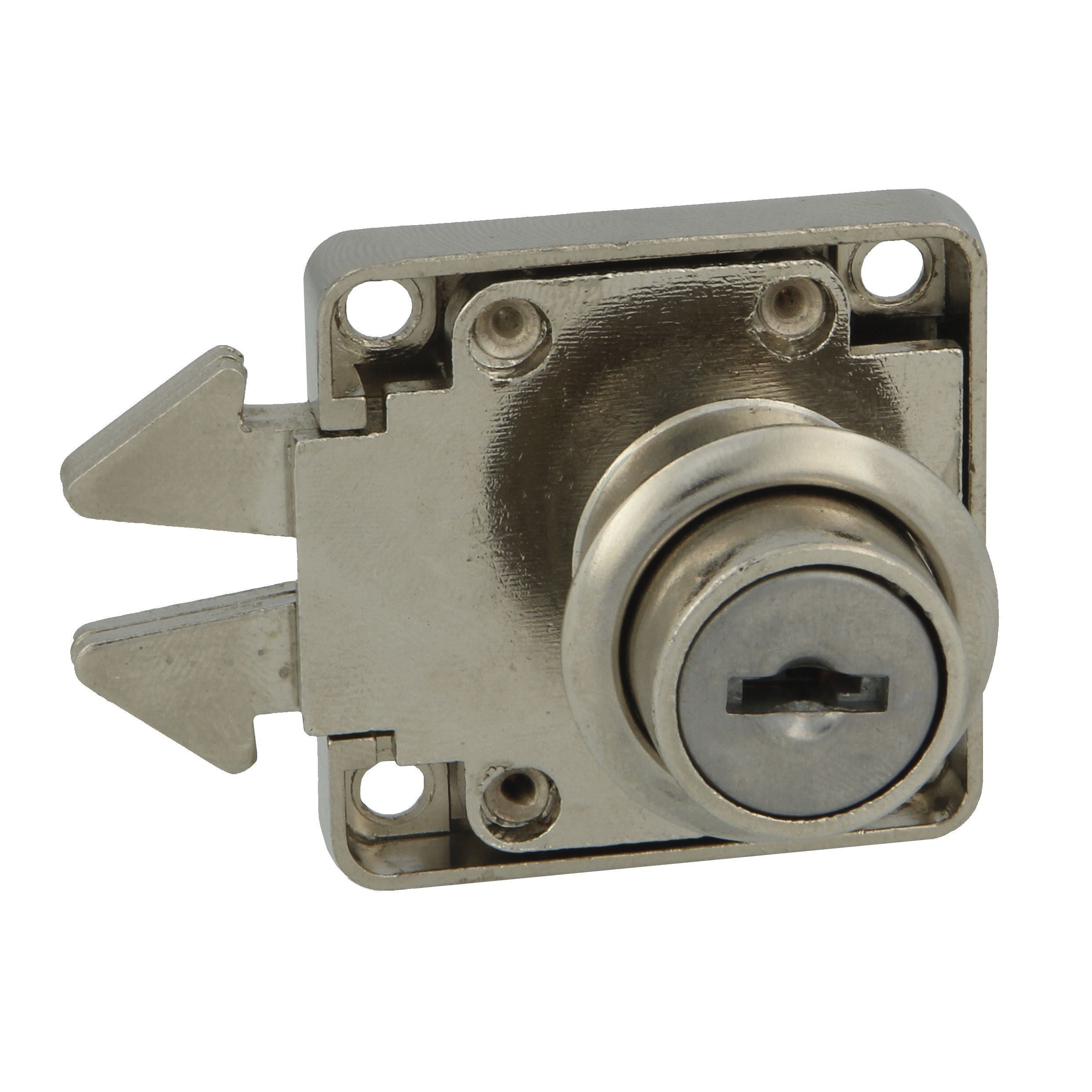 Serrure de meuble acier en applique 40 Mm réversible