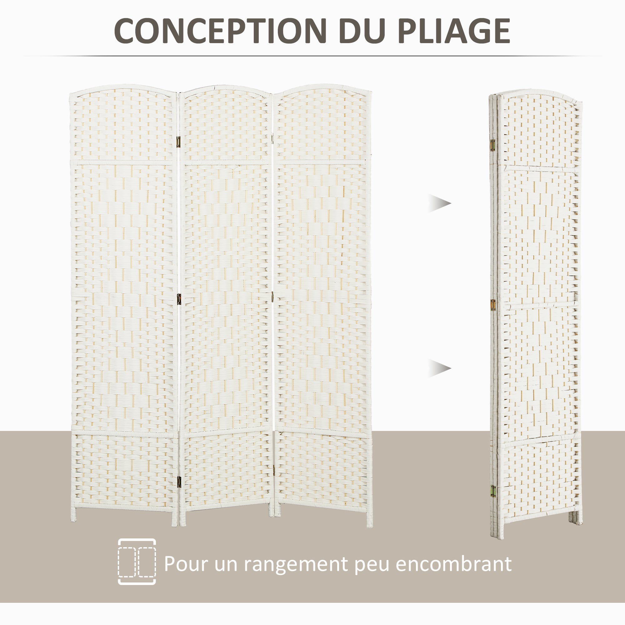 Paravent intérieur Polypropylène HOMCOM - 4
