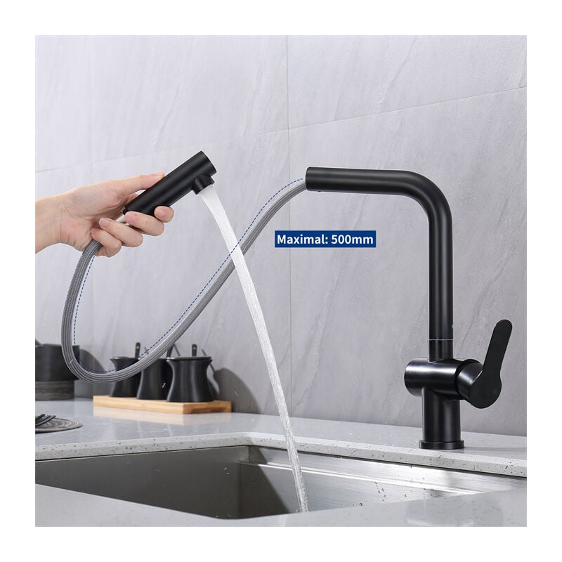 Rubinetto Per Lavabo Bagno Angolare Oro - Miscelatore Monocomando Con Scarico A Scomparsa - 5