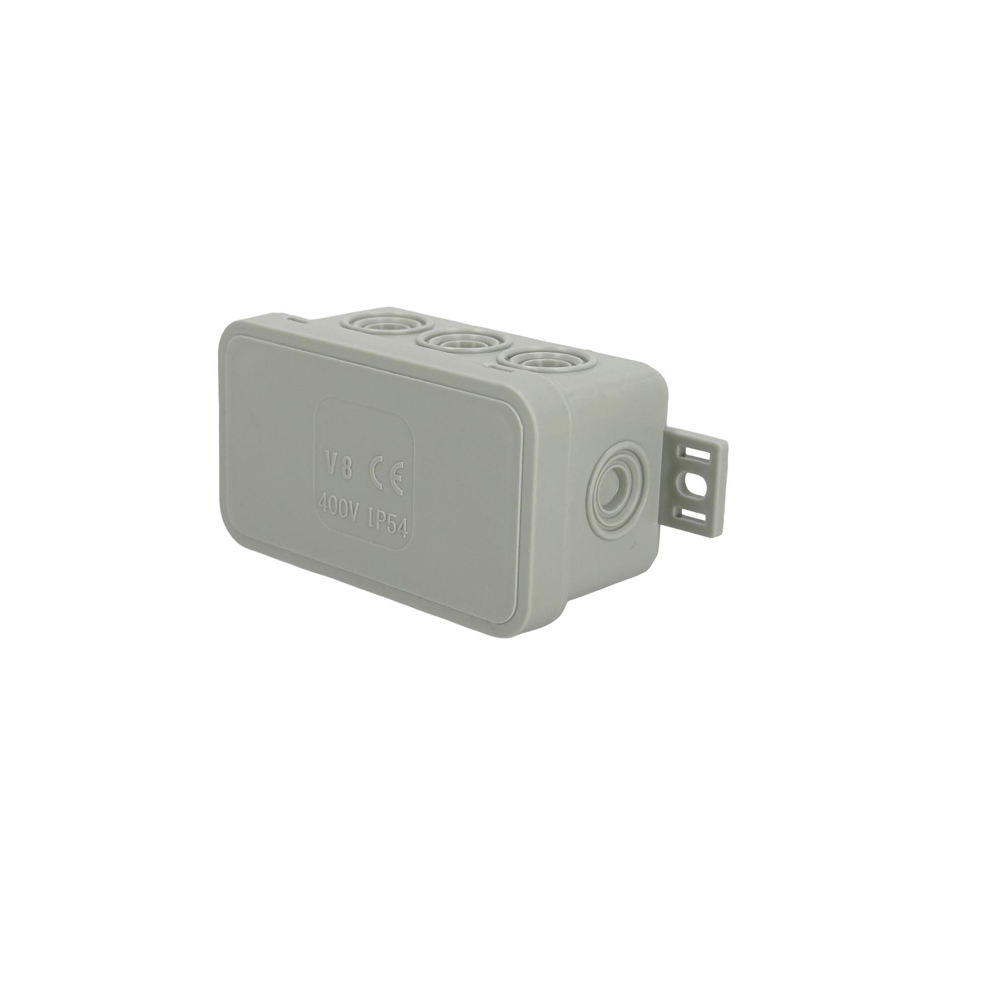 Puszka natynkowa hermetyczna elastyczna 80x45x41mm 12-wlotowa, zamknięcie "na klik" IP54 szara EDO