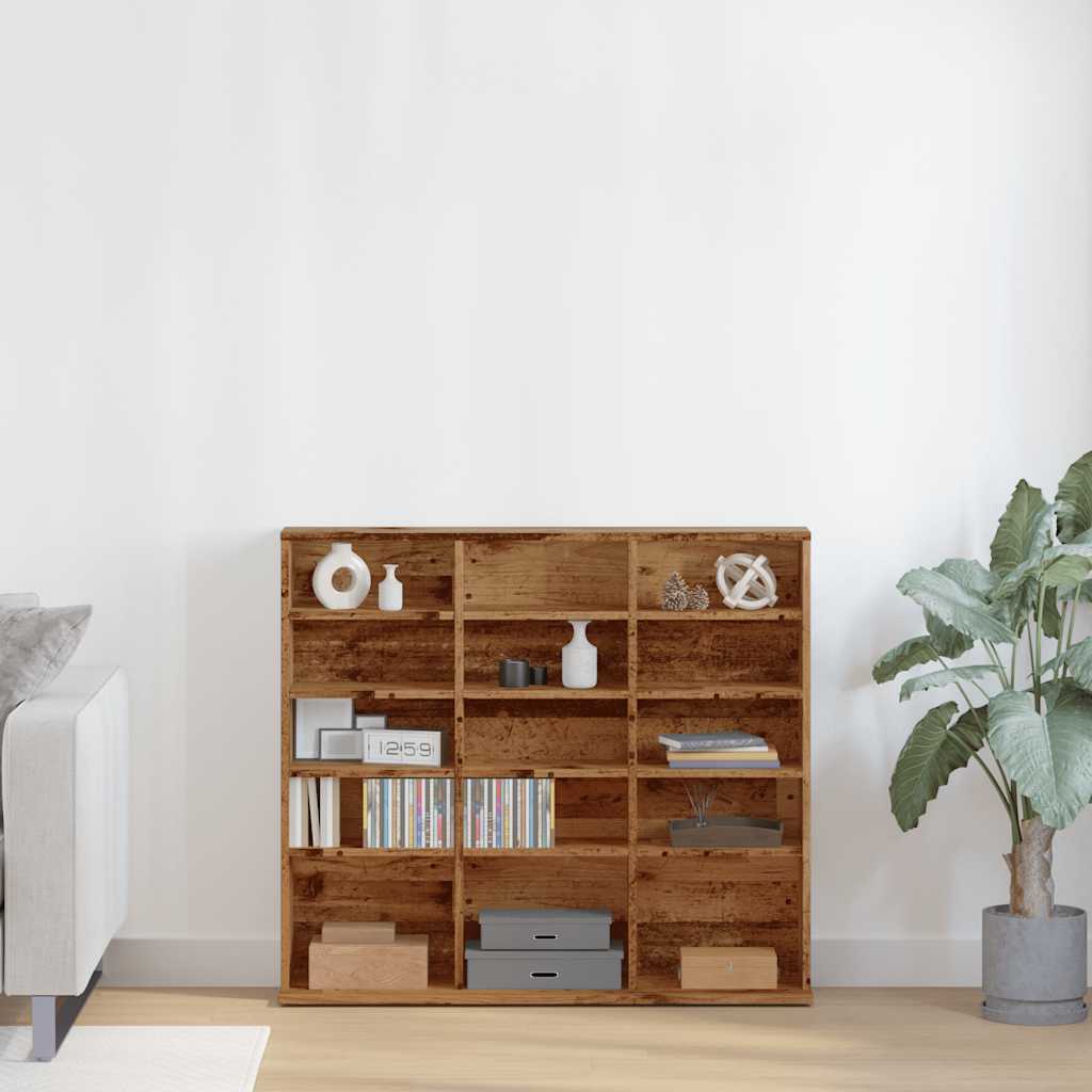 Meuble de rangement | Armoire à CD vieux bois 100x23x89,5 cm bois d'ingénierie CFW91770 - 3