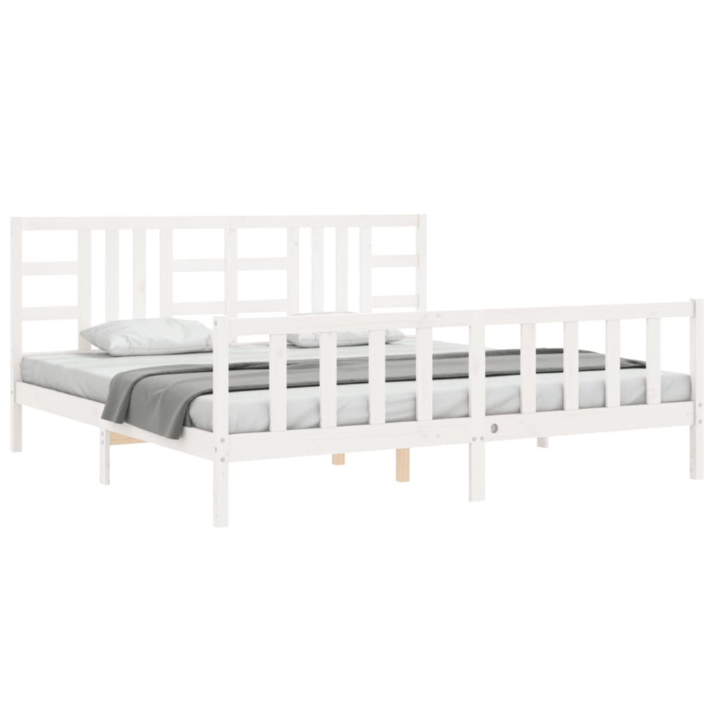 Maison Exclusive - Cama sem colchão 200x200 cm madeira de pinho maciça branco - 4