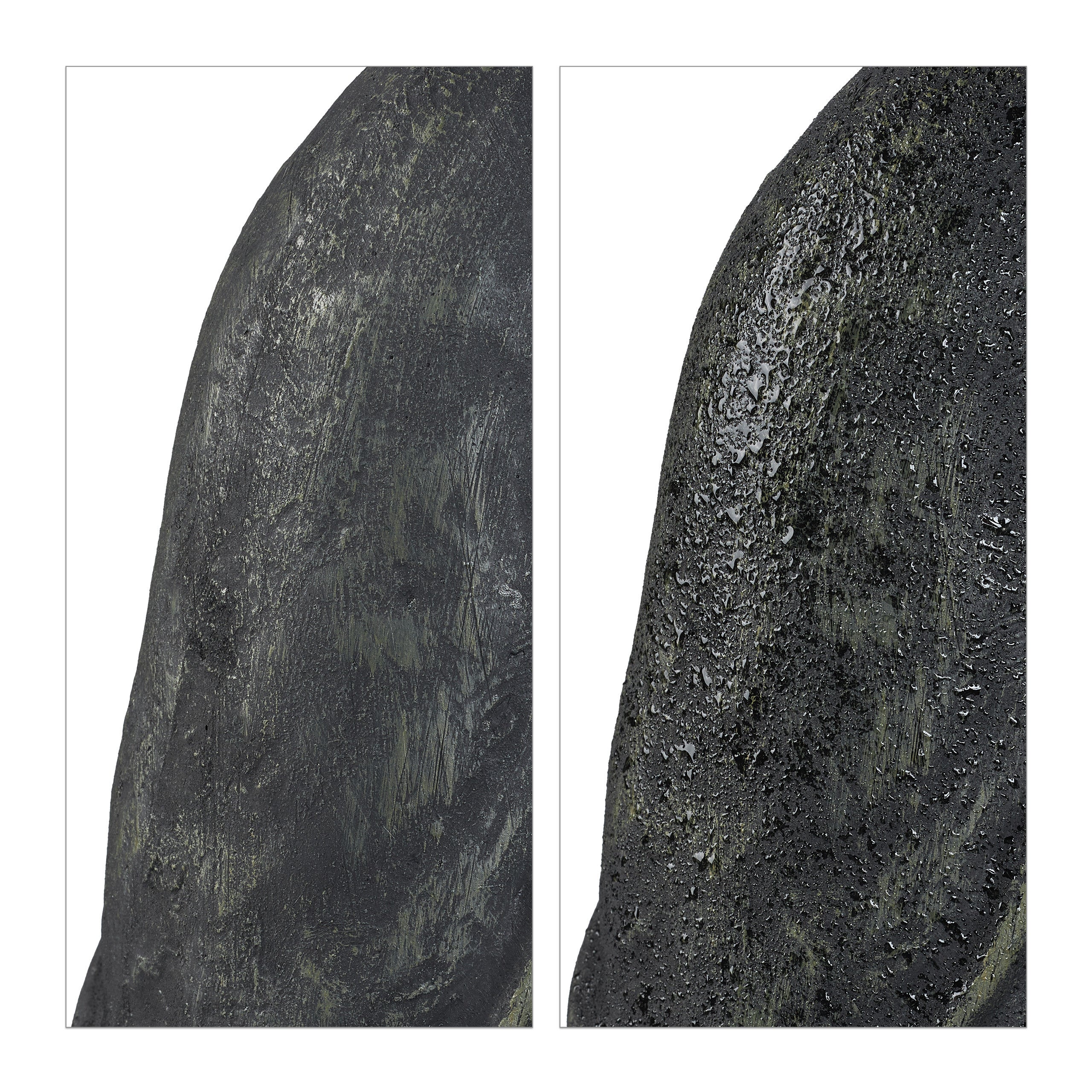 Statue de Bouddha assise 70cm, figurine de jardin XL, vintage, résistant aux intempéries & au gel, anthracite, Relaxdays - 6