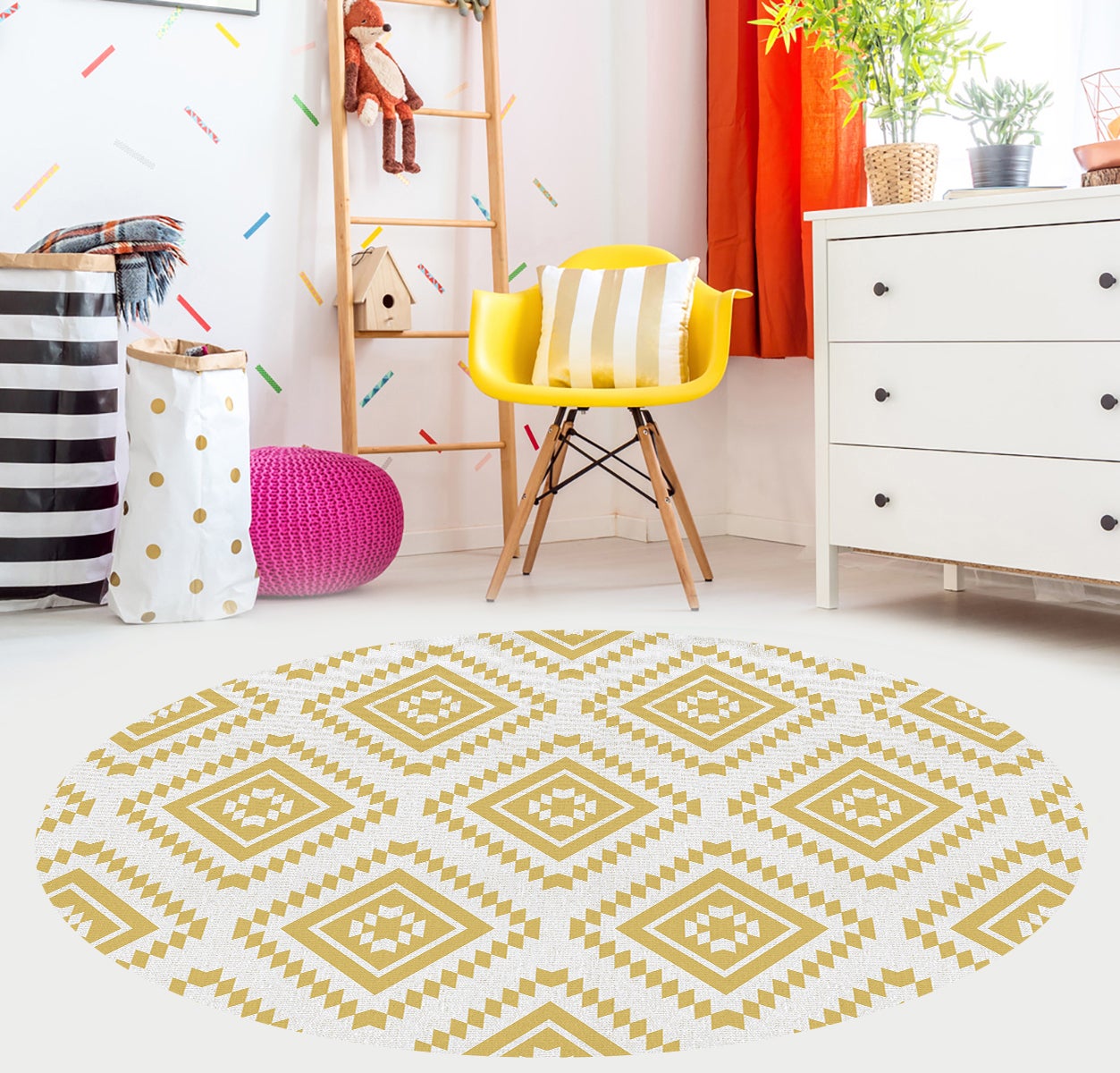 Alfombra de vinilo infantil Tribal kid [Diam] 150 cm PVC