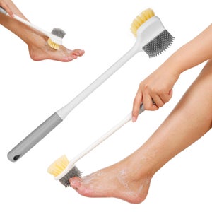 Brosse De Douche Longue Poignée - Set De 2 Brosses De Bain Pour Dos, Chaussures Et Linge, Poils Doux, Manche Antidérapant