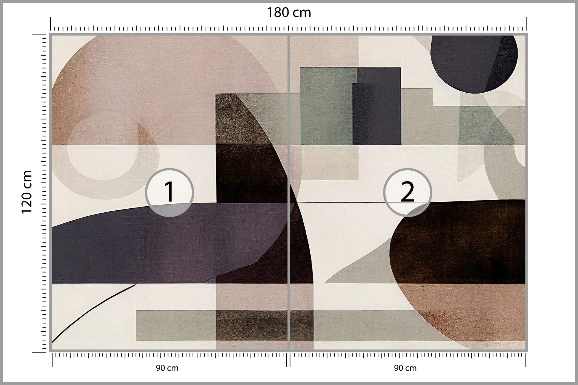 Papel pintado fotografico no tejido para dormitorio abstracto 180cm x 120cm