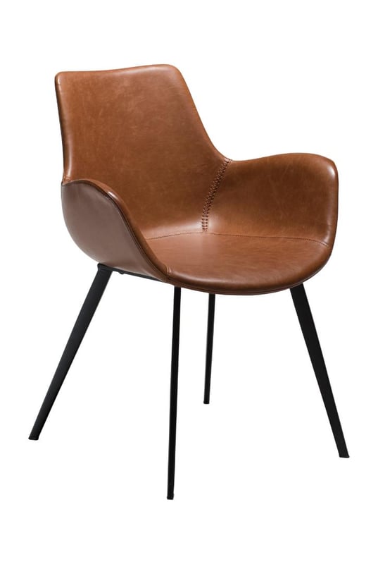 Hype Dan-Form krzesło stołowe z podłokietnikami PU skóra sztuczna jasnobrązowy.