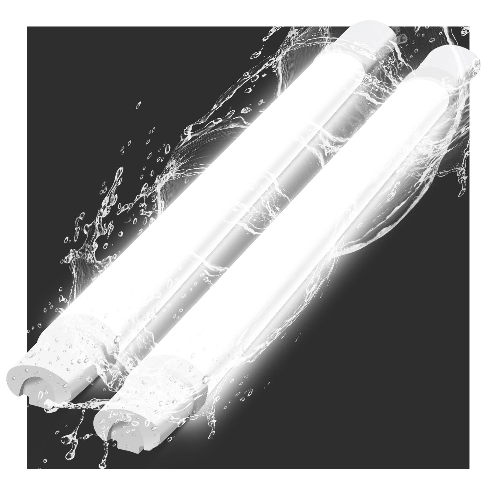 ZMH 2-częściowa lampa sufitowa LED 90 cm - 24 W, IP65, wodoodporna, 5000 K, do biura, garażu, warsztatu