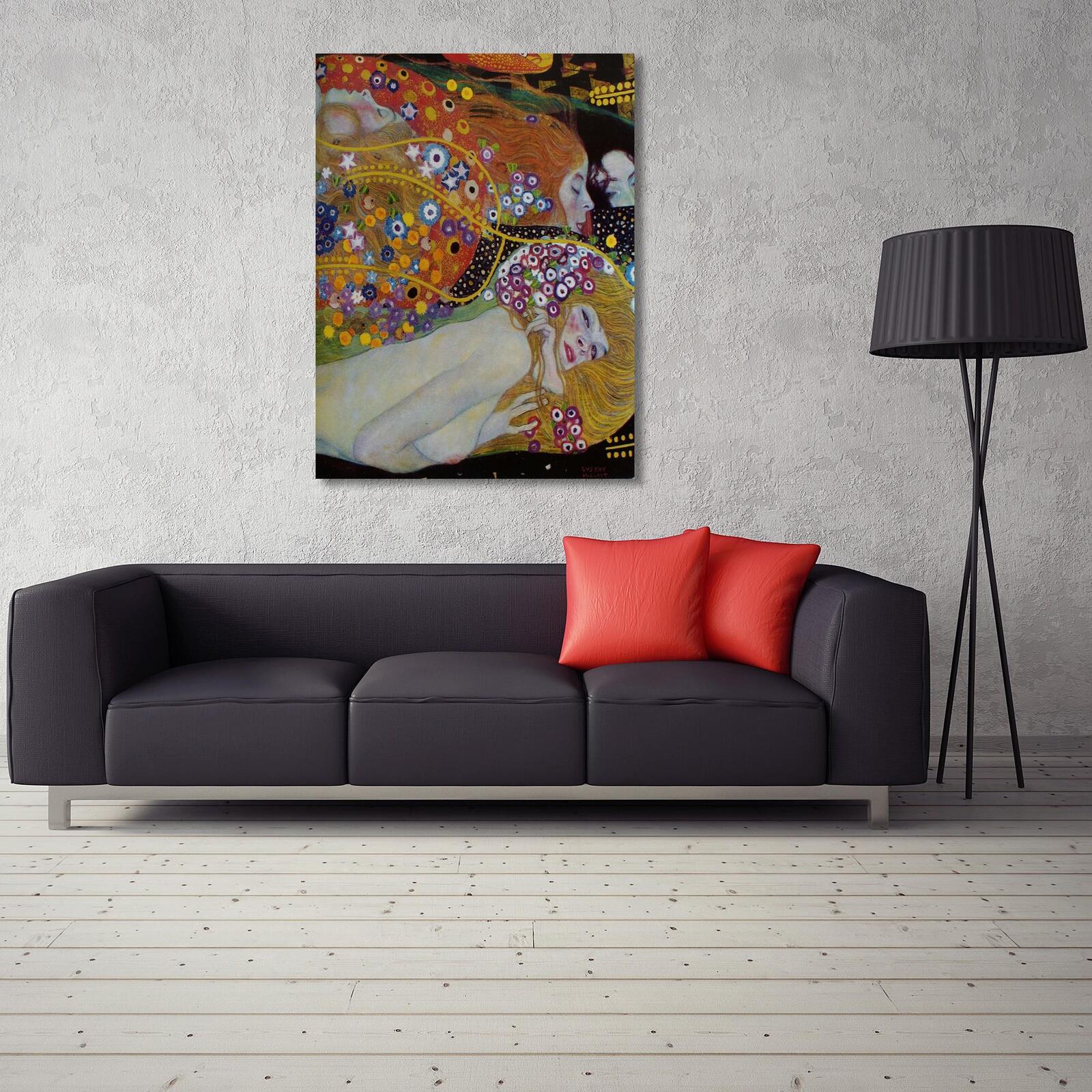 Tableau bois une reproduction g. Klimta - « tuyaux d'eau II » - 70 x 100 cm - 3