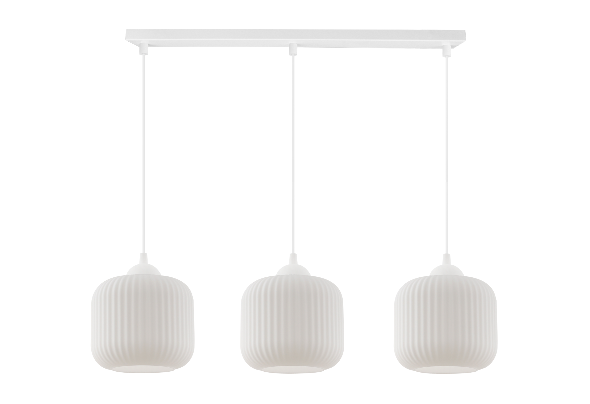Lampa sufitowa wisząca Riffle loft 3xE27 klosz walec biały Light Home LH