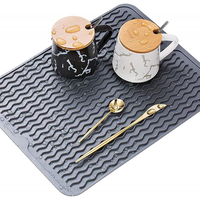 Mata do suszenia naczyń, mata do ociekania naczyń, przyjazna dla środowiska silikonowa mata do suszenia, odporna na ciepło, antypoślizgowa i nadająca