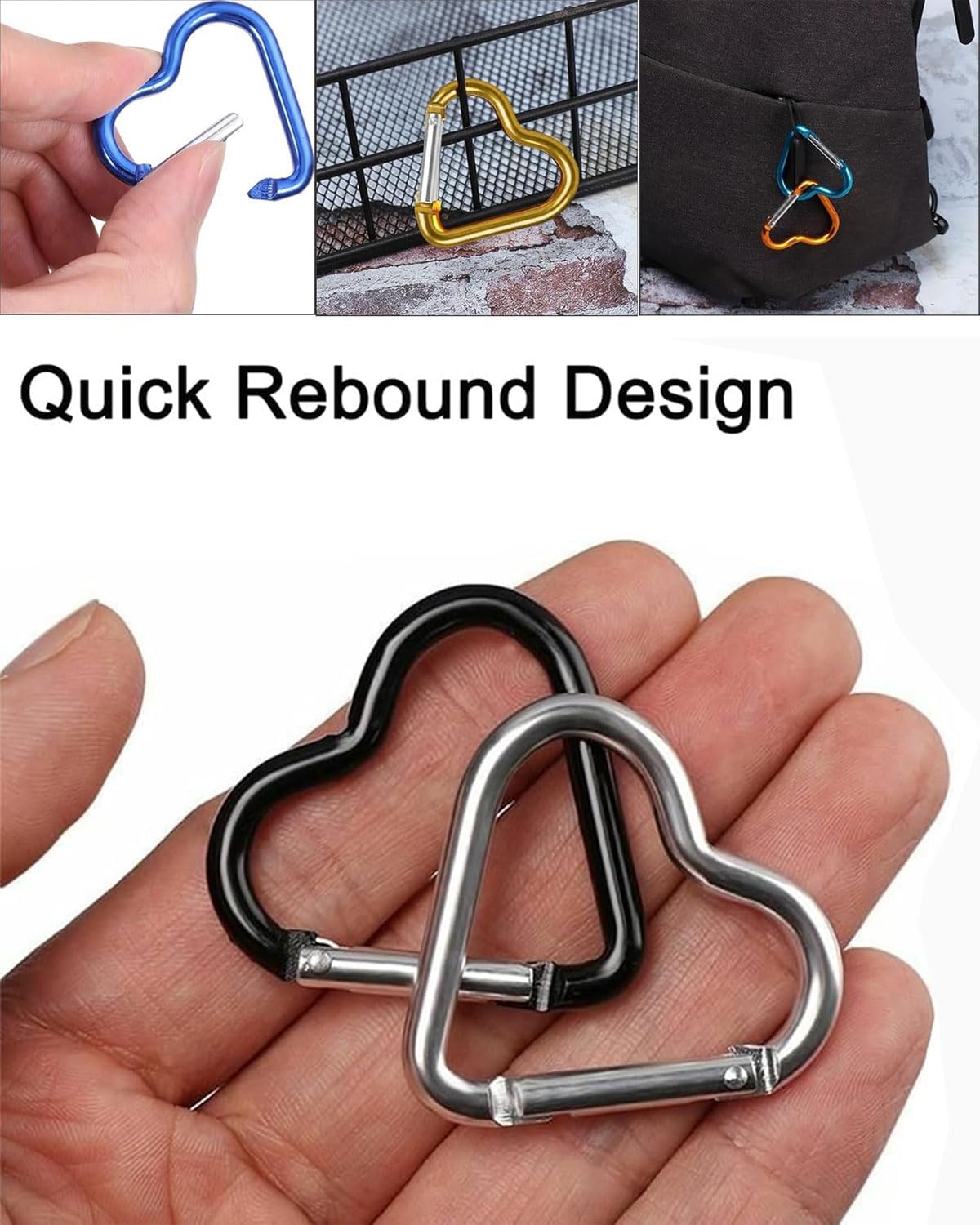 3 Mousquetons En Alliage De Zinc - Petits Clips Porte-clés Pour Camping, Randonnée Et Voyage