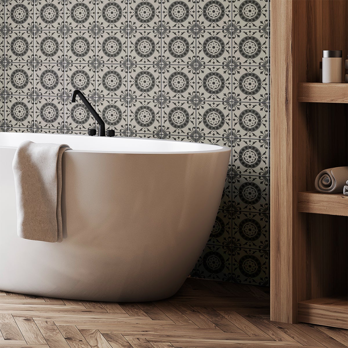 9 adesivi piastrelle di cemento azulejos Ennea - Sticker adesivo - adesivi murali - 9stickers20x20cm - 3