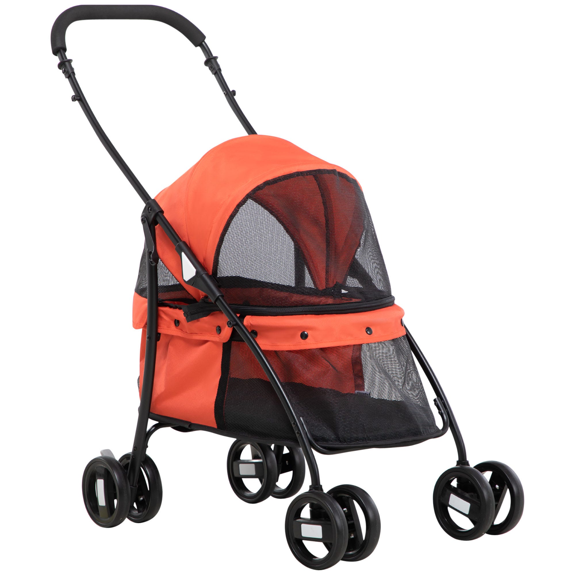 Carrito para Perros PawHut Tela Oxford, Acero Rojo 82x47x97 cm | Leroy ...