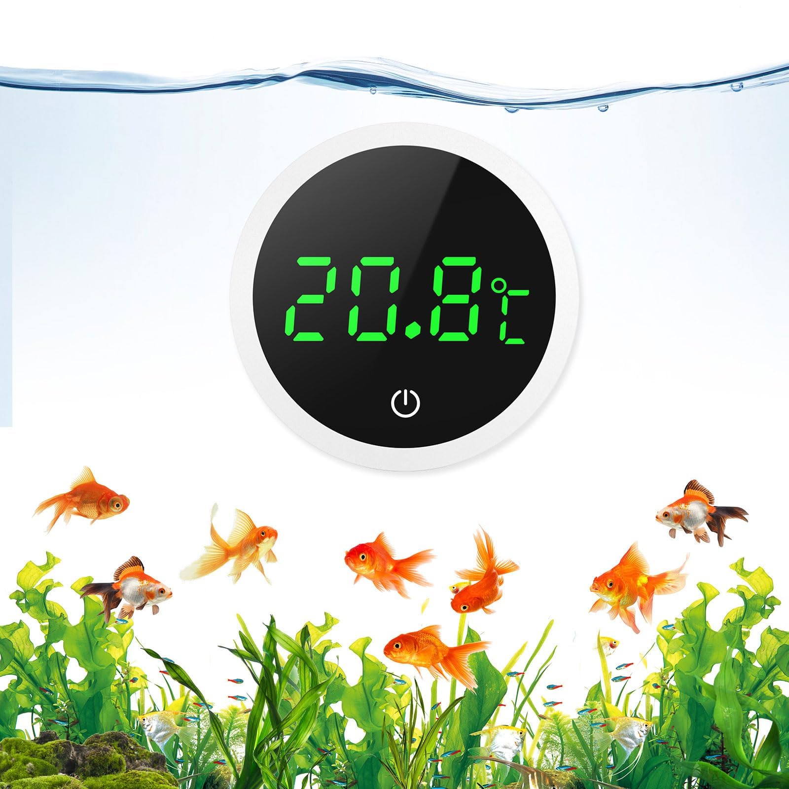 Termometr do akwarium LCD Cyfrowy Precyzyjny 0,1°C Dotykowe Przyciski Wymienny do Akwariów Żółwi i Szklanych Akwariów Tropikalnych