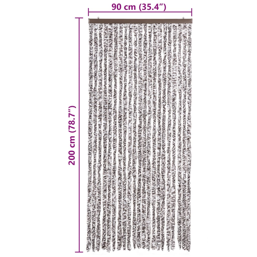 Moustiquaire | Rideau anti-moustique Marron et beige 90x200 cm Chenille CFW15477 - 7