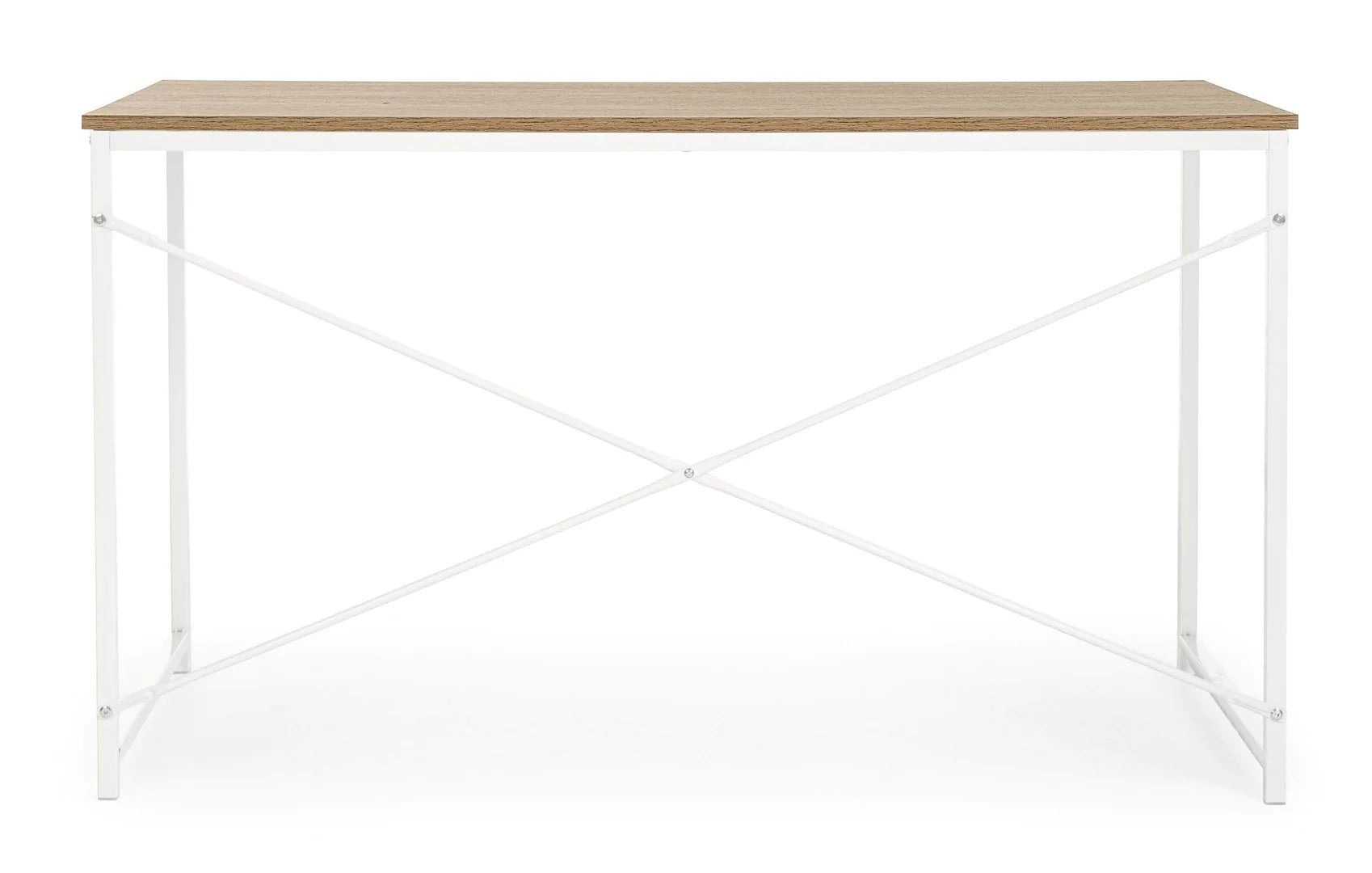 Bureau urbain industriel structure métal blanc 120x60xh.70 cm - 3