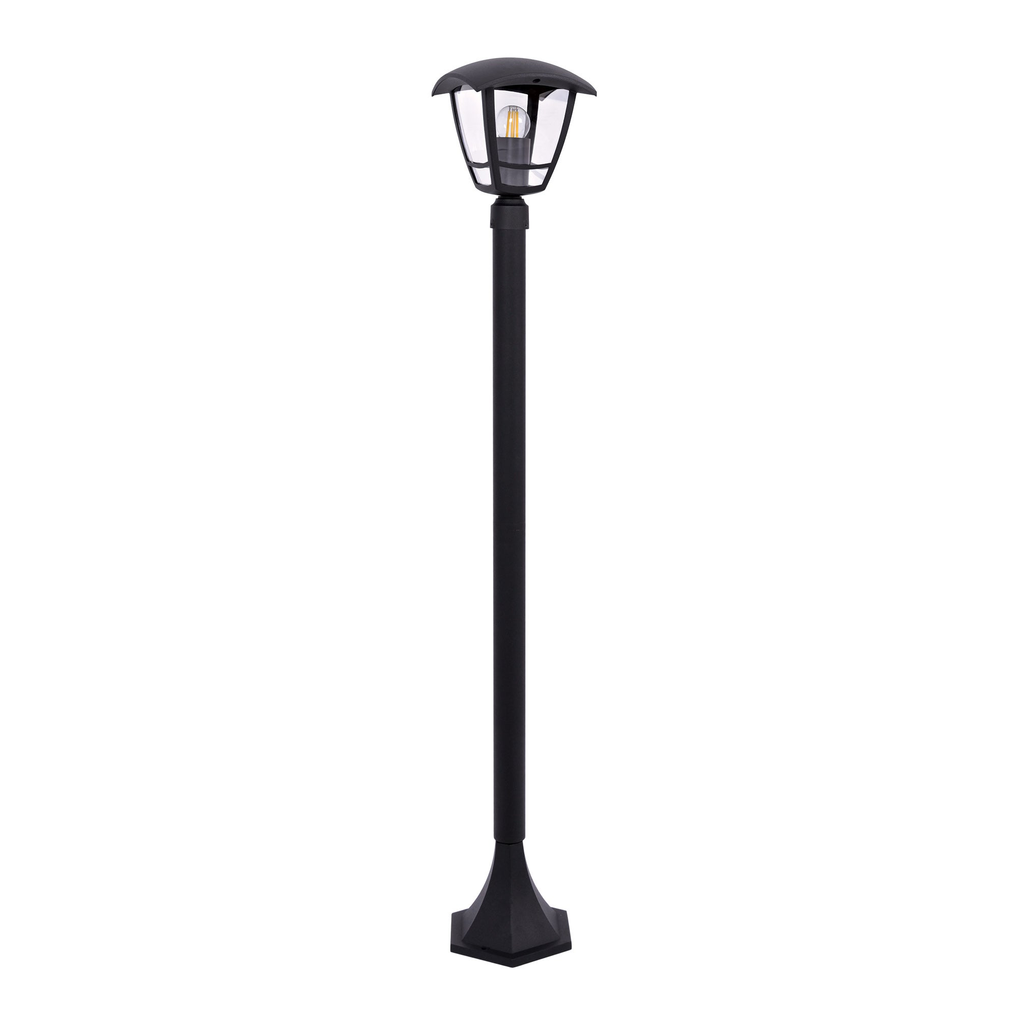 Lampa ogrodowa stojąca latarenka NAPOLI czarna 1xE27x15W metal wym:110x17x17cm IP44 Kaja