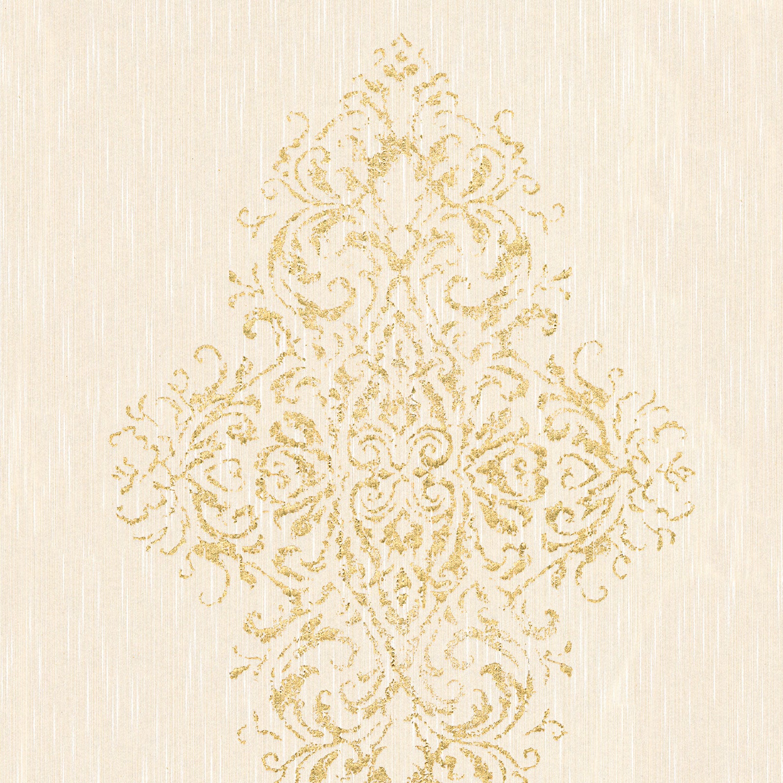 Papel pintado damasco papel pintado dorado y color crema para salón & dormitorio papel pintado vinílico estilo barroco elegante