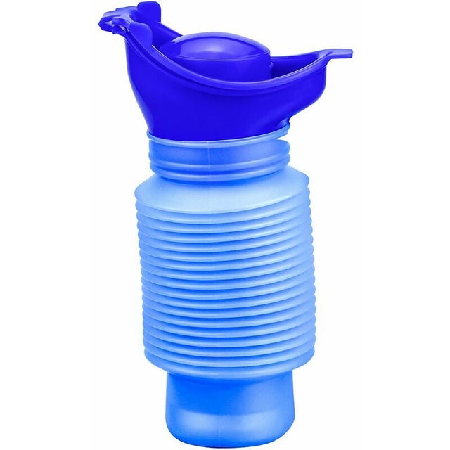 Przenośny pisuar 750 ml, pisuar chowany dla dzieci i dorosłych na kemping, w podróż, na zewnątrz i do samochodu – Macaron Blue