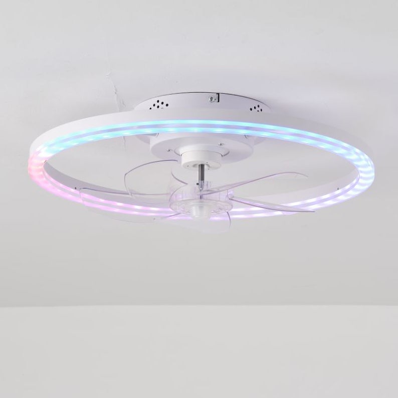 Ventilateurs de plafond avec application de lumières et télécommande, ventilateur de plafond encastré à intensité variable, 6 vitesses de vent, RVB - 3