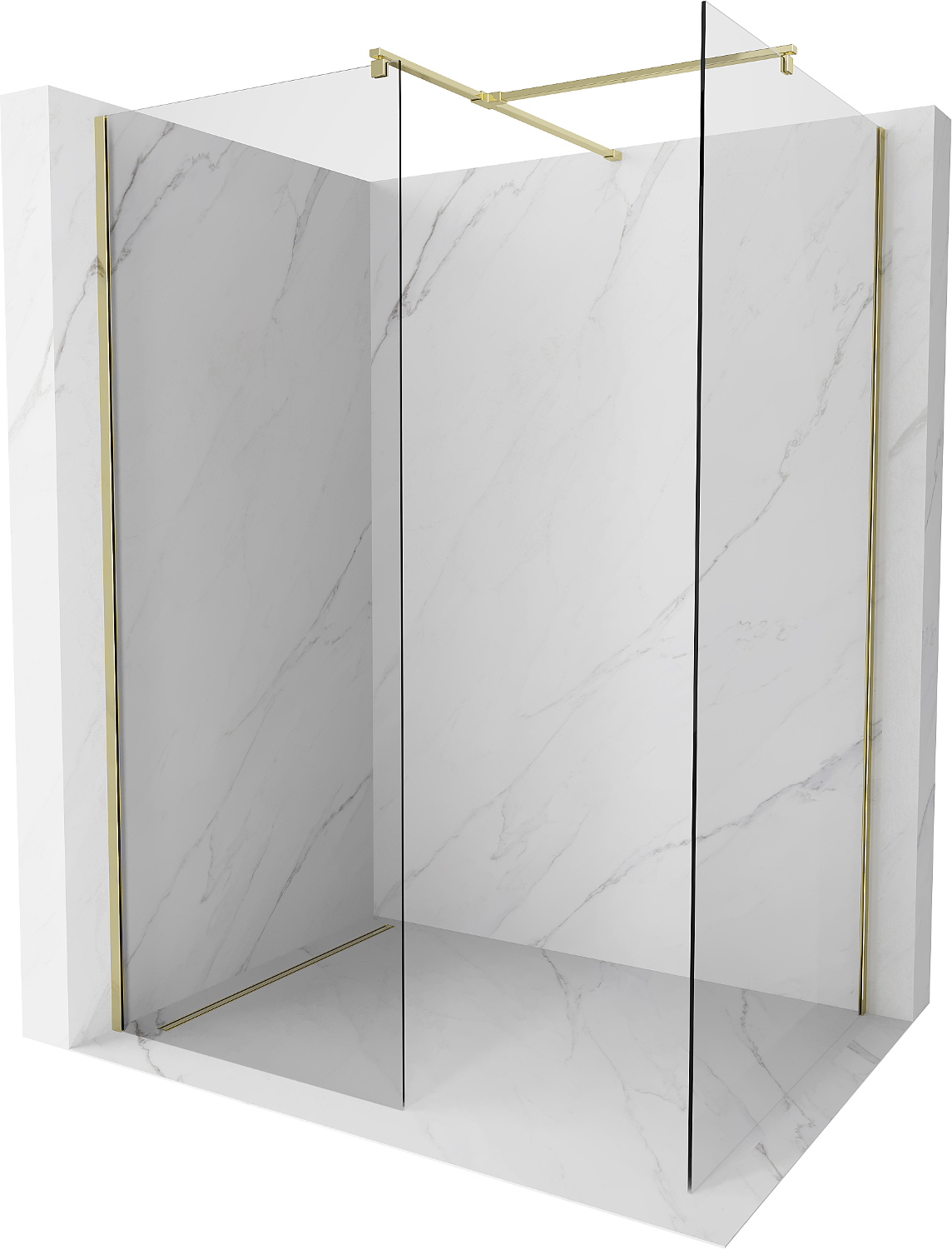 Mexen Kioto ścianka prysznicowa Walk-in 170 x 100 cm, transparent, złota - 800-170-202-50-00-100
