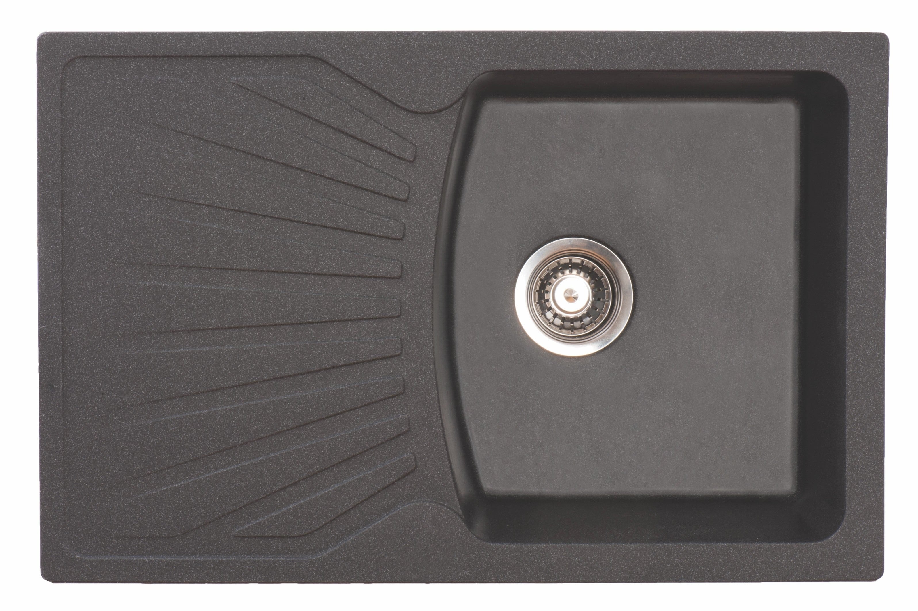 Chiuveta Metalac 137410 | Granit, Quadro Plus, 760x500mm, Negru