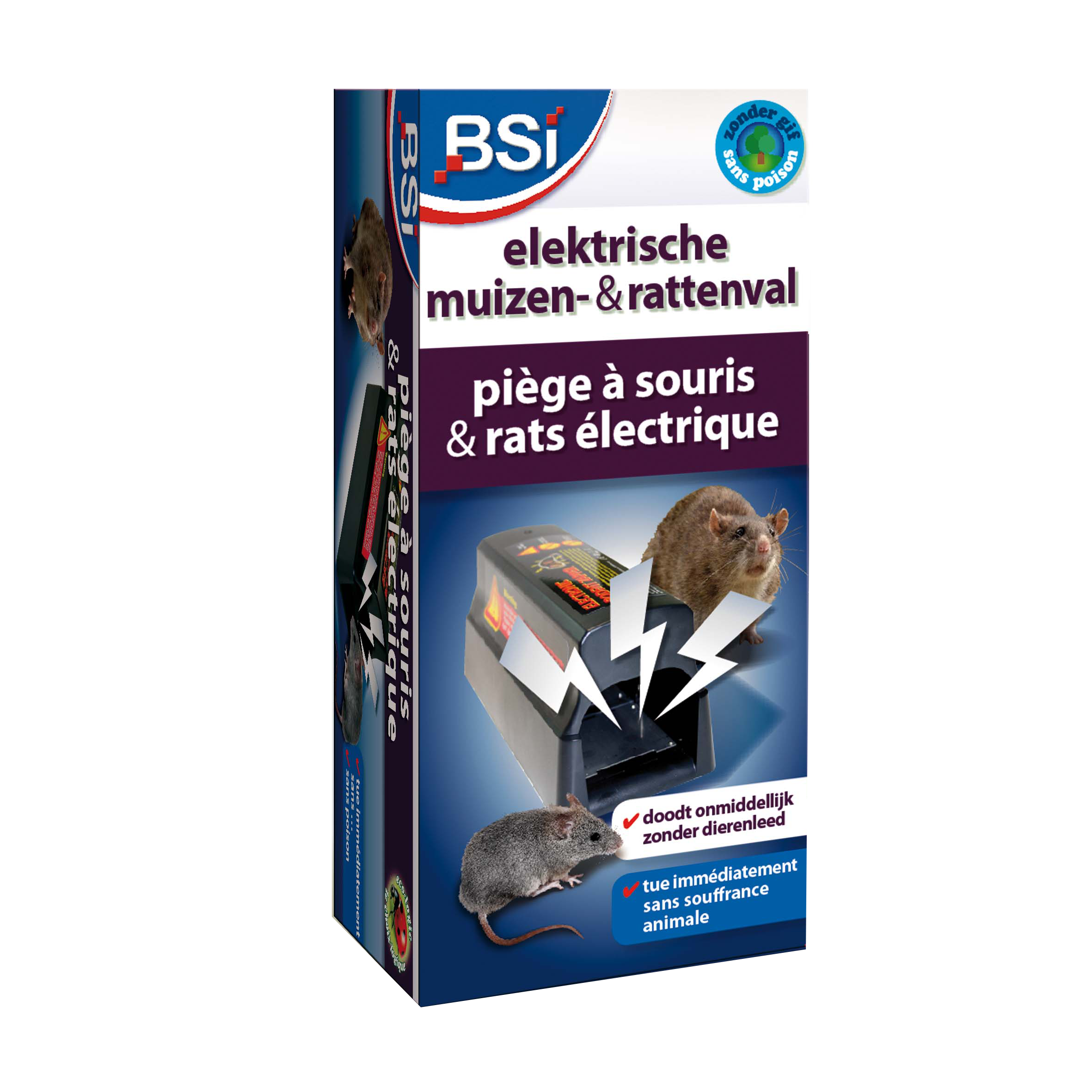 Piège à Souris Électrique 2000V - Professionnel Avec Appât - Sécurité Anti-Choc - Pour Rats, Souris, Campagnols