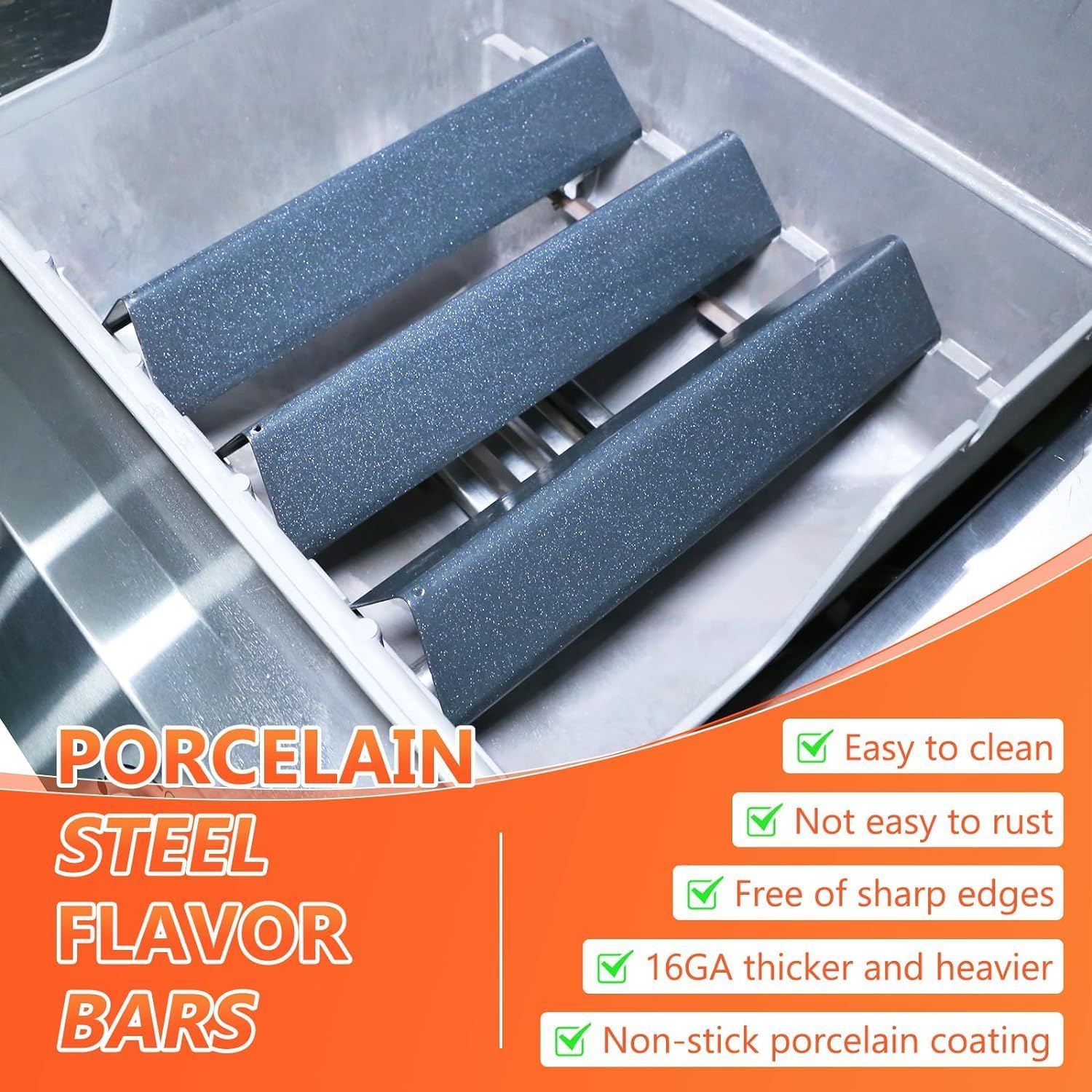 38.9cm Flavorizer Bar 7635 pour Weber Spirit I E210/220 & II E210/S210, Plaque Chauffante Gaz Grils Accessoires, lot de 3 - 6