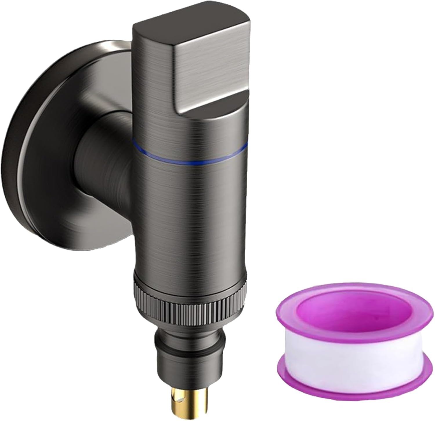 Grifo para lavadora de acero inoxidable negro de 1/2 y 3/4