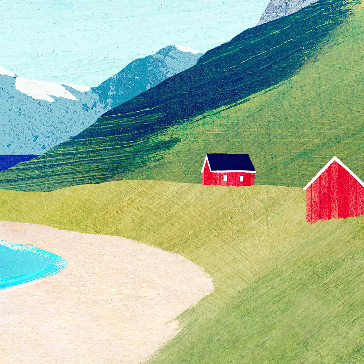 Papier peint panoramique cabanes en scandinavie - 364x270cm - 4