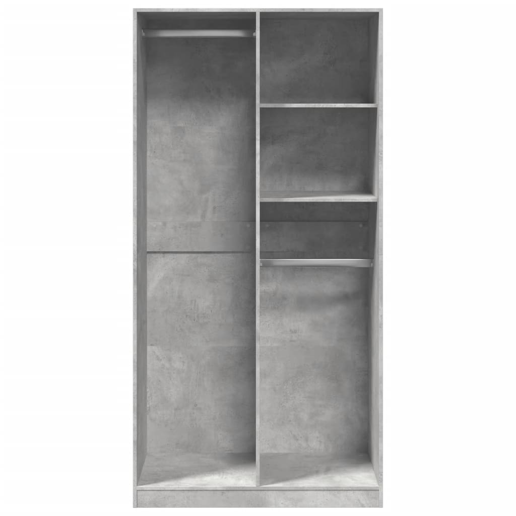 Armário de compensado cinza concreto 100x50x200 cm - COMFORTXL - 4