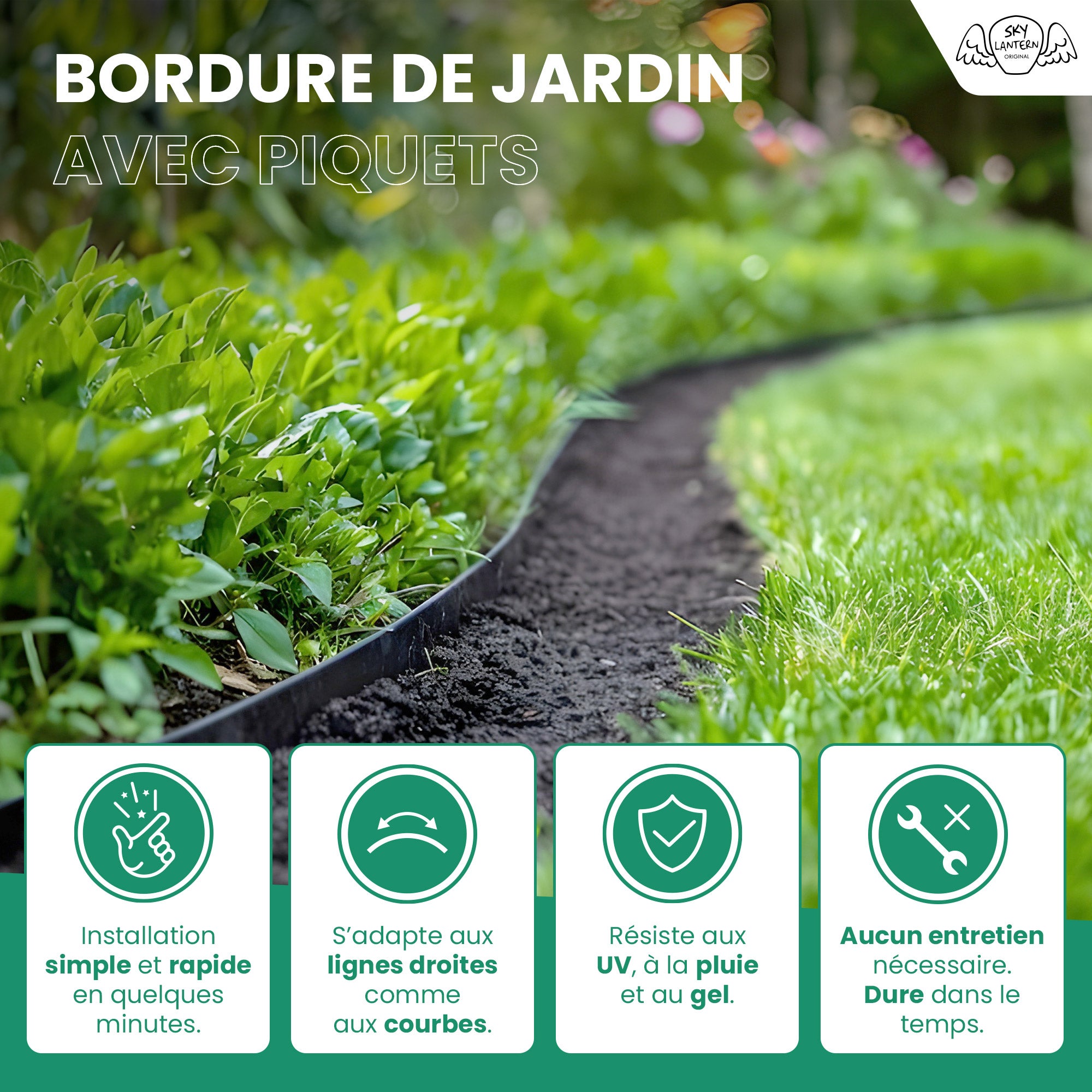 Lot De 30 Piquets Jardin Noirs - Bordure Pelouse Et Camping - Ancrage Solide 25cm