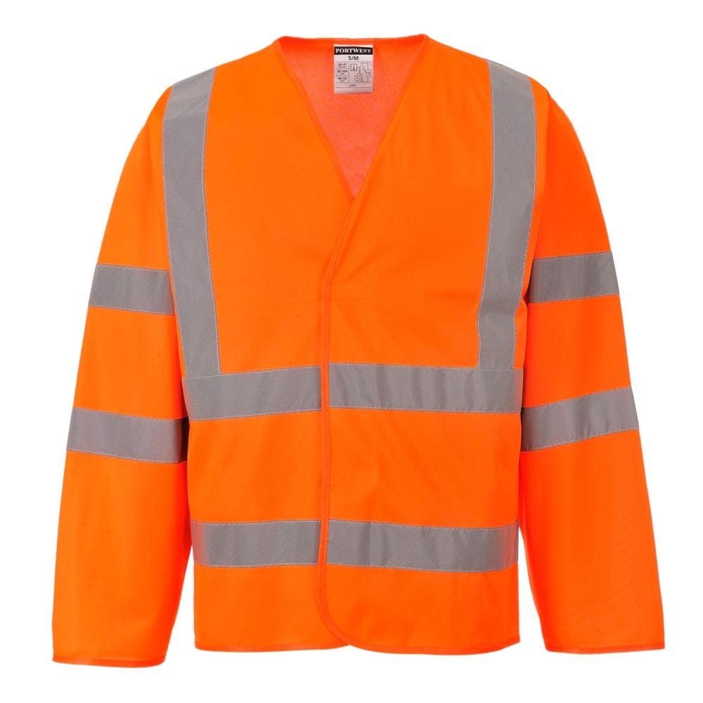 Portwest Gilet Haute Visibilité Baudrier Double Ceinture - Orange Fluorescent - Taille S/M - Norme EN ISO 20471