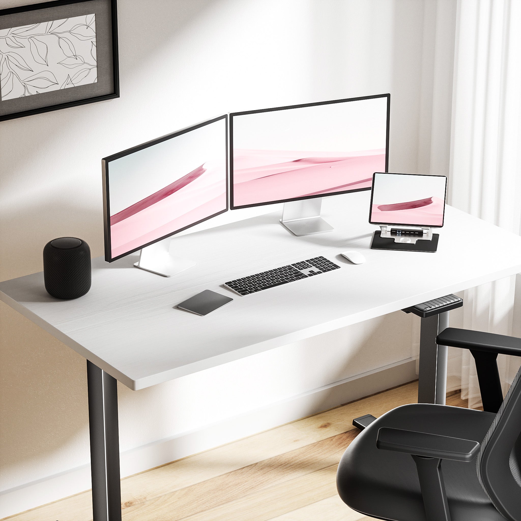 Wiltec Telaio doppio motore per scrivania motorizzata max 100 kg