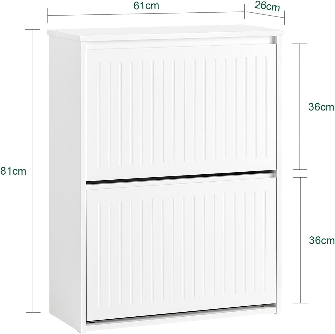 SoBuy FSR165-K-W Meuble à Chaussures Meuble d'entrée Meuble de Rangement à Chaussures avec 2 Abattants, Blanc - 3