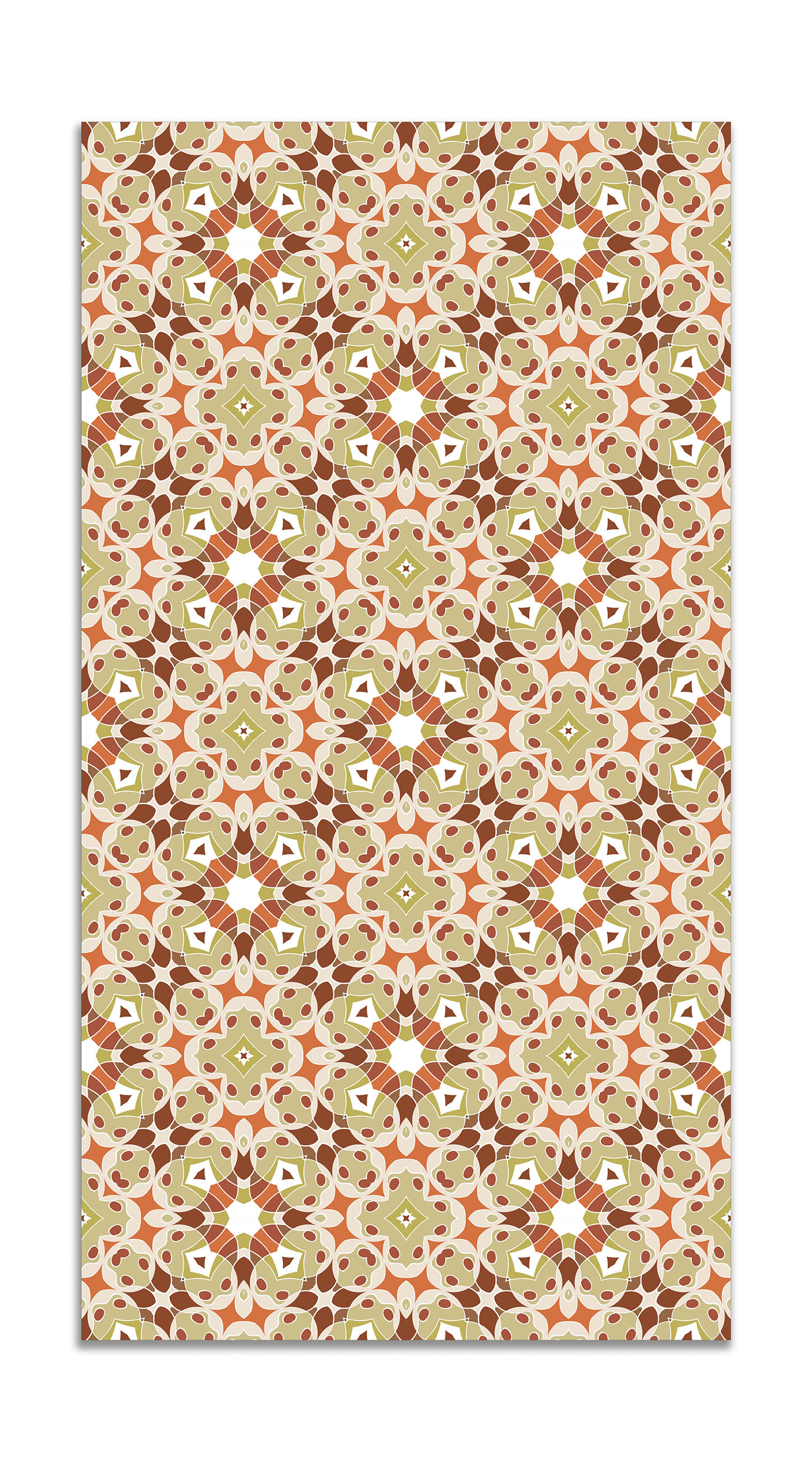 Panorama alfombra vinílica hidráulica tipo oriental naranja 60x110 cm - alfombra cocina vinilo - alfombra salón antideslizante