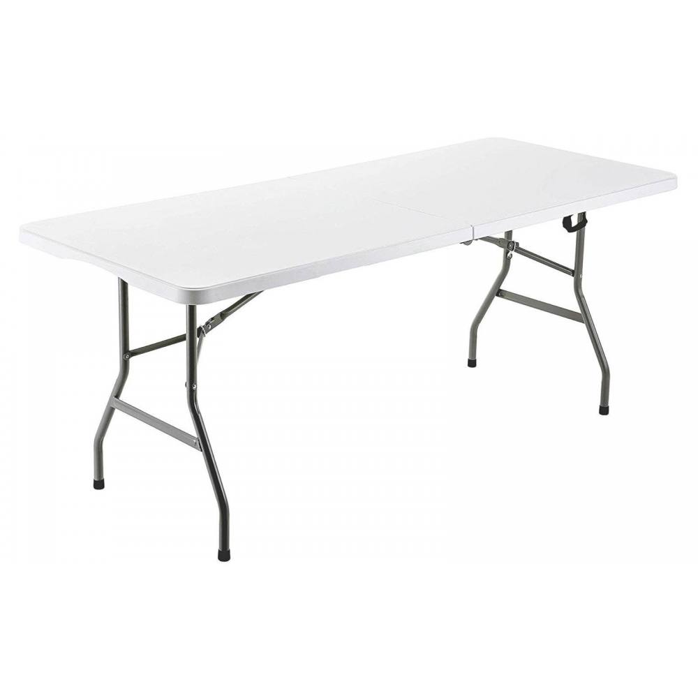 Mesa plegable de resina y acero para 4-6 personas con diseño moderno y estabilidad para uso en jardín y camping - marbueno summer