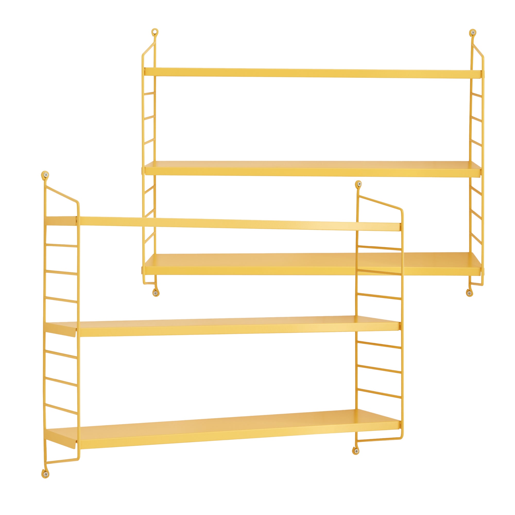 Étagère Vintage Murale Jaune Art Déco - 72x39 Cm, Plastique, France