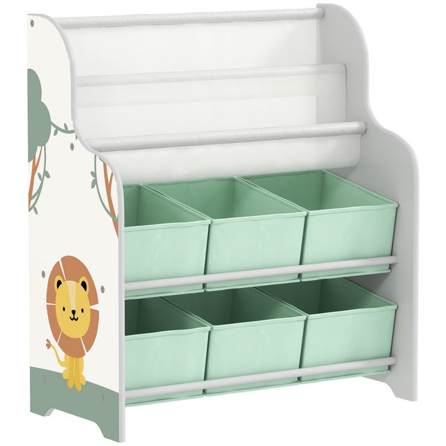 Libreria per bambini AIYAPLAY in MDF, acciaio verde 63x30x71 cm