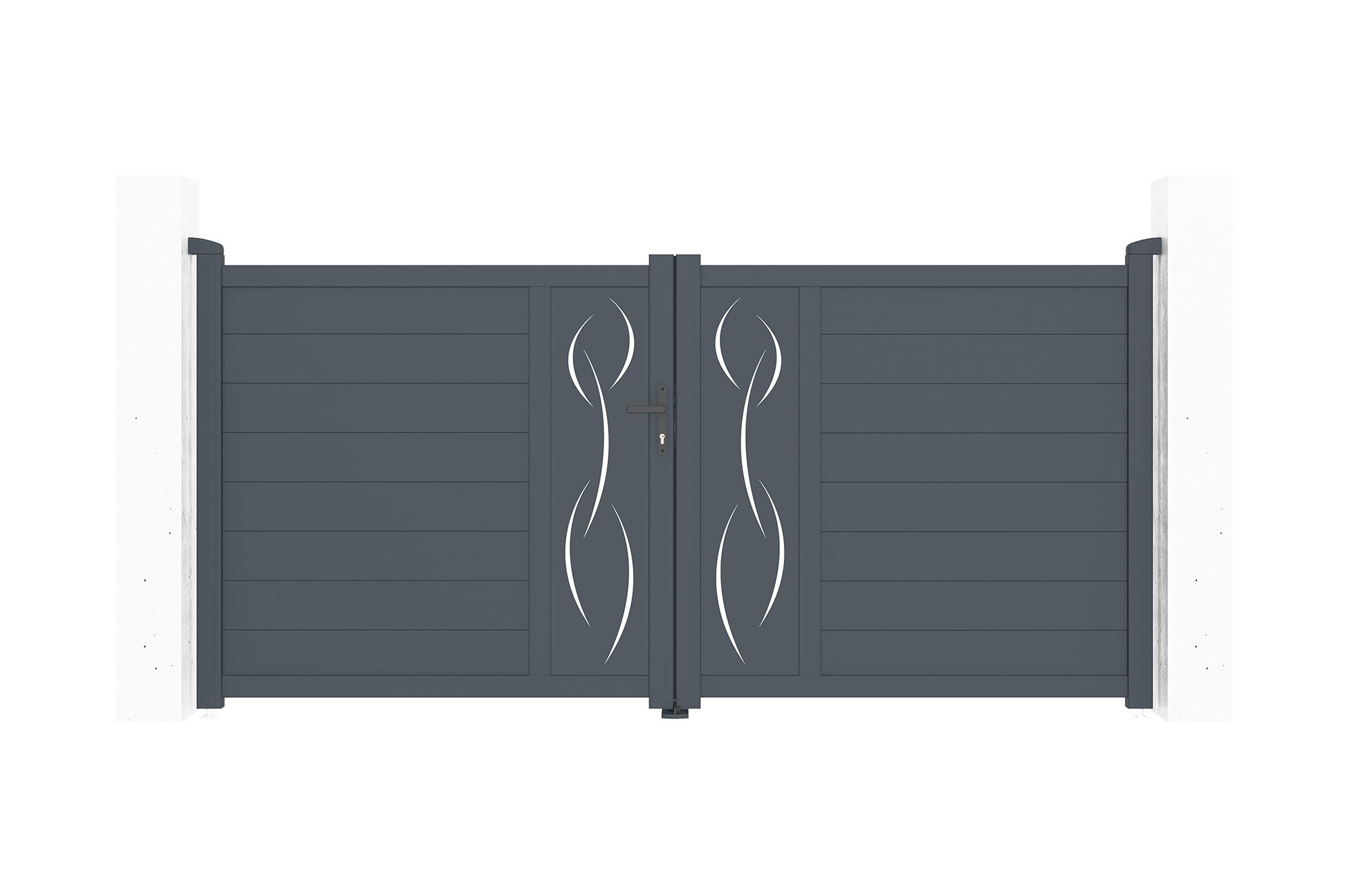 Portail battant 3m LIFE H.140cm aluminium gris - 3