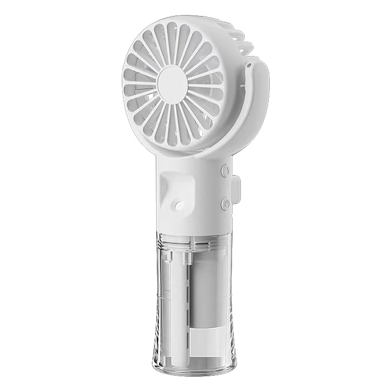 Wentylator ładowany przez USB, 4 prędkości, mały i lekki, do użytku wewnątrz pomieszczeń, w szkole, w podróży, na kempingu i do makijażu (biały)