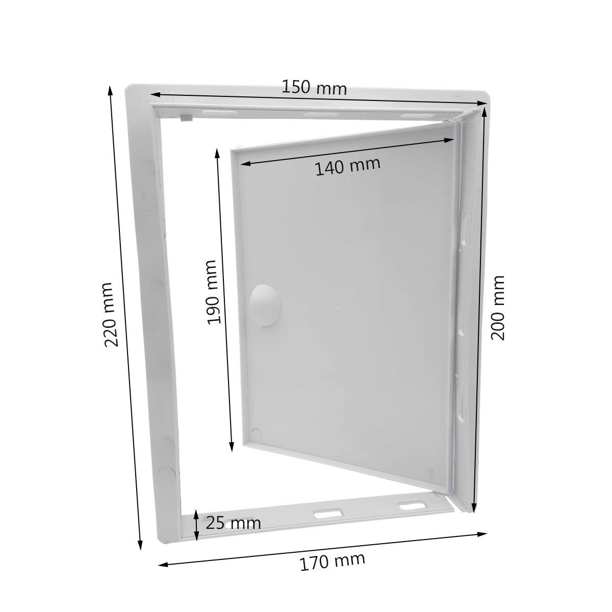 Porte d'inspection plastique ABS sans clé 150 x 200 mm - 4