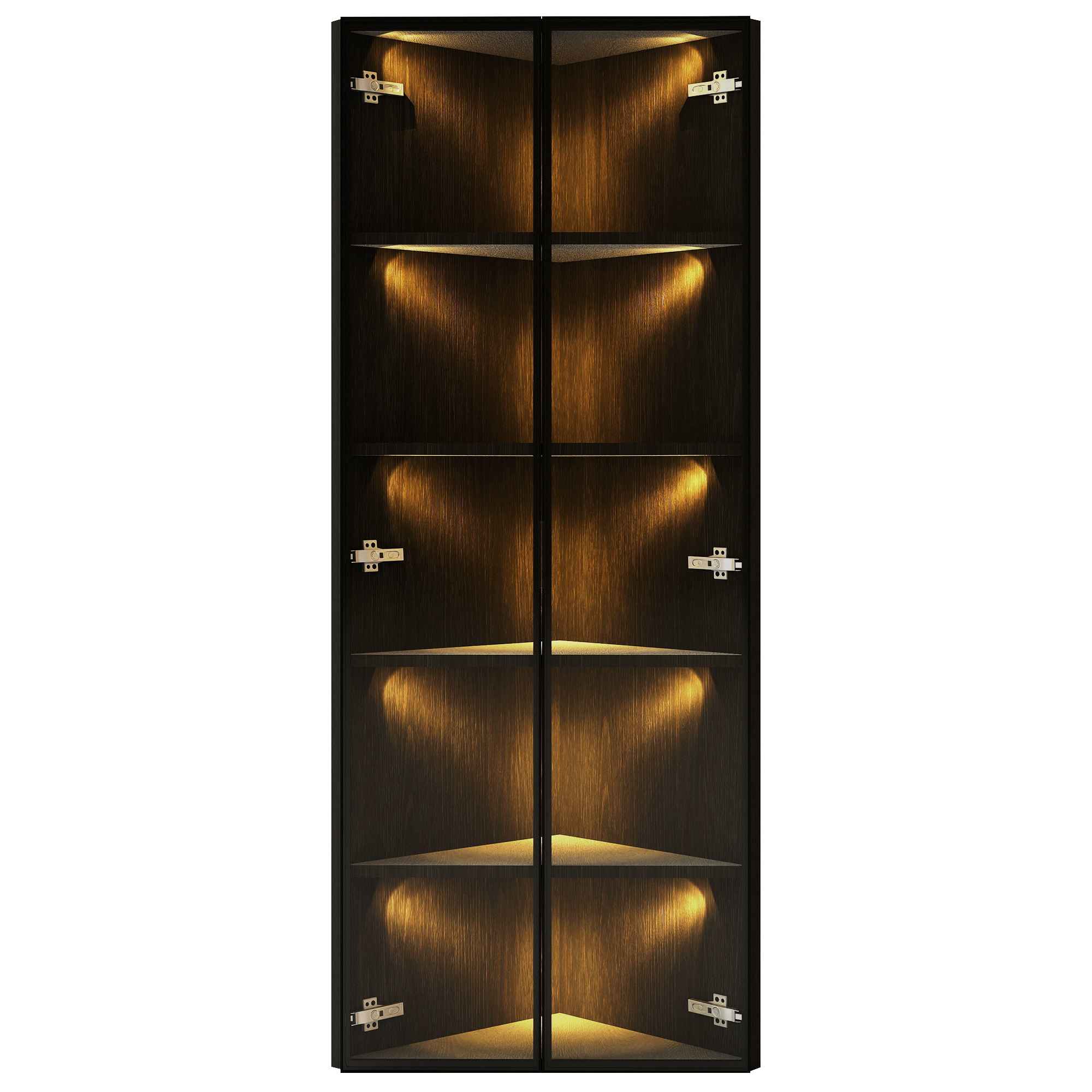Vitrine LED en verre 62x35x160 cm avec éclairage intégré, verre trempé, étagères élégantes pour salon, bureau ou collection - 4