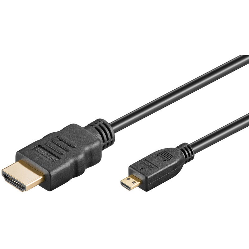 Cavo HDMI Piatto Goobay 31926 High Speed Con Ethernet - 1,5 Metri, Connettori Dorati, Supporto 3D E 4K A 30Hz, Nero