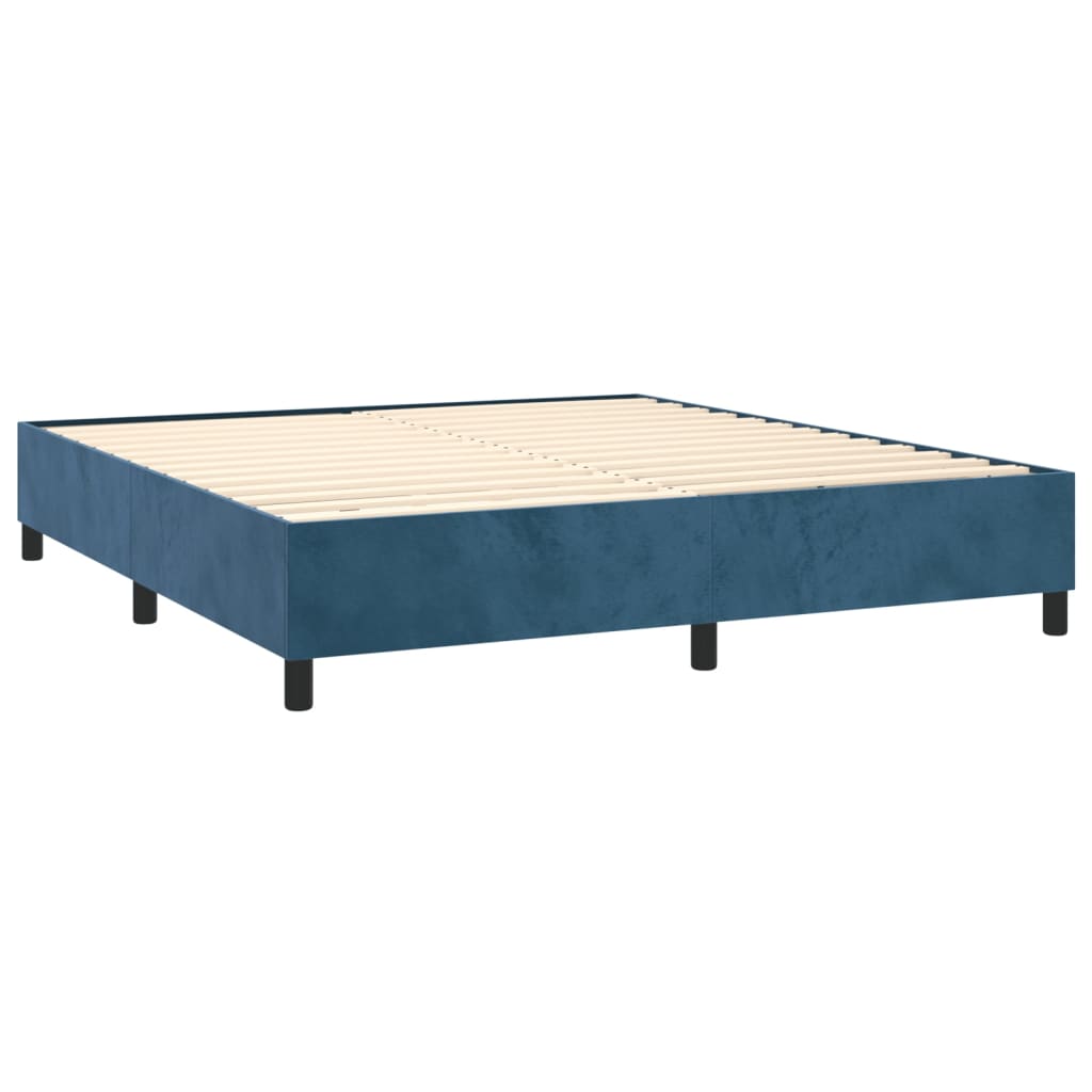 Maison Exclusive - Sommier à lattes de lit matelas et LED Bleu foncé 180x200 cm - 5