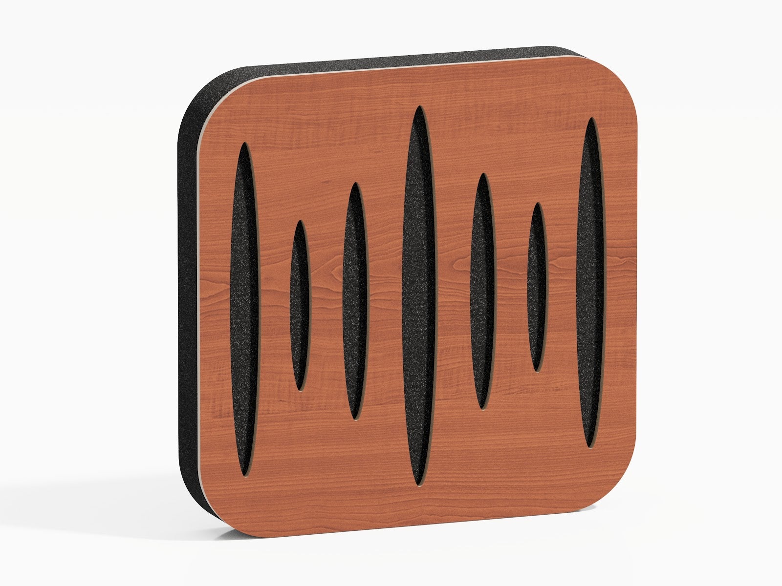 Lot de 8 Mini-Panneaux acoustiques insonorisants COLUMBIA 23x23x3 cm - 0,42 m² surf.totale -MDF perforé laminé et mousse acoustique -Cerise - 2
