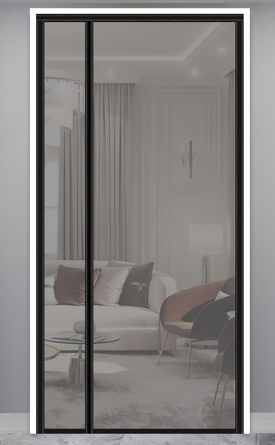 Moustiquaire Porte Fenêtre Magnétique 230x235cm Gris