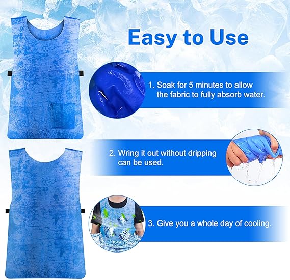 1pcs Gilet Réfrigérant pour Hommes |Gilet de Sécurité de Refroidissement Respirant |Gilet Réfrigérant de Sport |Gilet Réfrigérant Réglable en PVA|Gile - 5